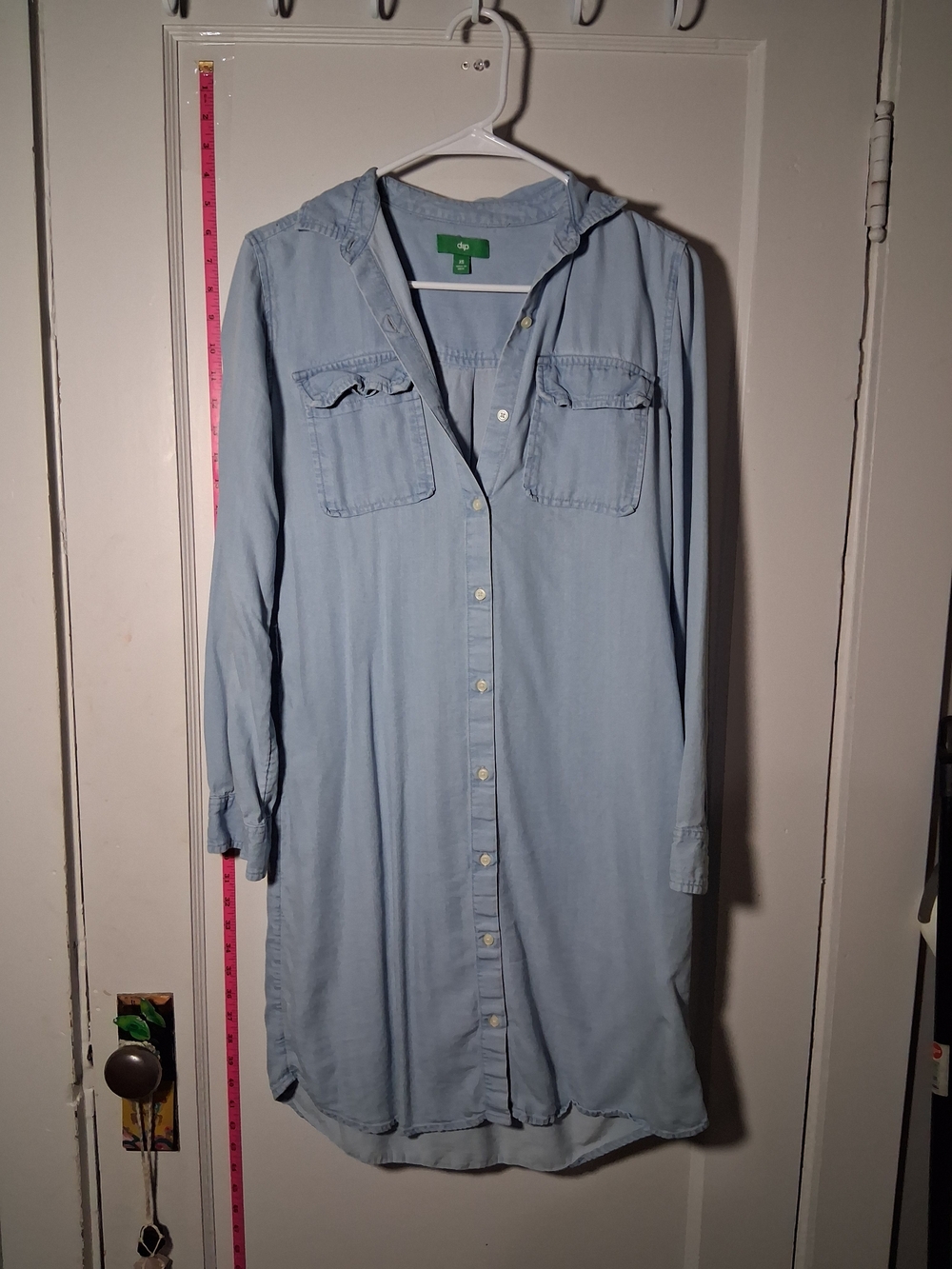 Dip Faded Blue Jeans Shirt Dress XS